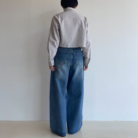 《予約販売》stripe croped shirt/2colors_nb0221