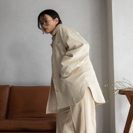 【nokcha original】twill over jacket/ivory_no0198
