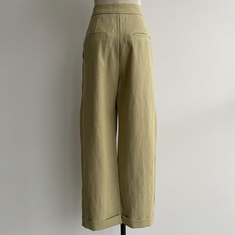 【nokcha original】linen tuck cocoon pants/pistacchio_np0400