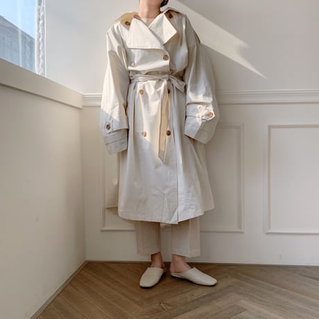 【NOKCHA  original】over trench coat /ivory_no0005