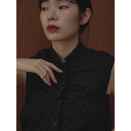 【NOKCHA original】minimal gather blouse/2colors_nb0245