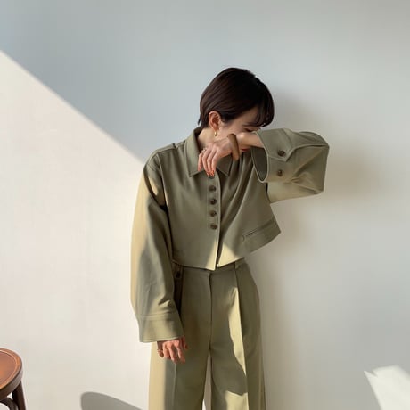 【nokcha original】half minimal jacket/pistàcchio_no0149