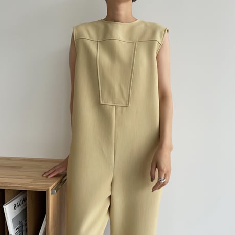 【nokcha original】quality lady jumpsuit/yellow beige_np0422