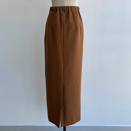 【nokcha original】stitch long skirt/camel brown_ns0059