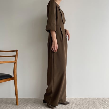 【nokcha original】rich jumpsuit/brown_np0670