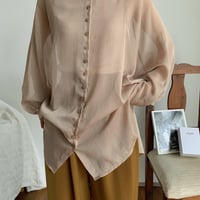 【nokcha original】sheer raglan over shirt/beige_nt0513