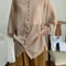 【nokcha original】sheer raglan over shirt/beige_nt0513