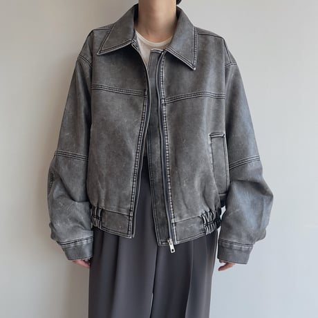 《予約販売》accent mannish eco leather jacket/2colors_no0360
