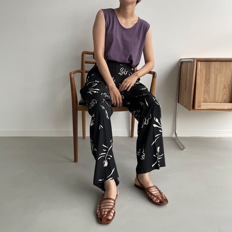 【nokcha original】nuance pattern pants/black_np0421