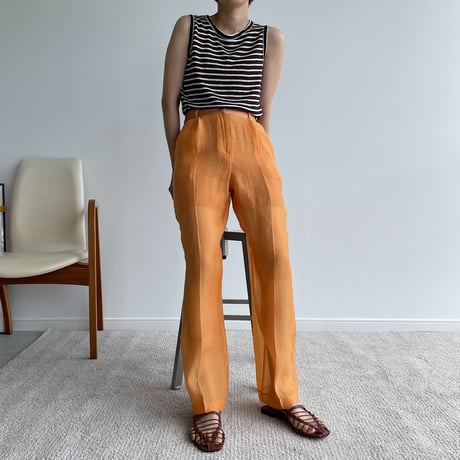 【nokcha original】quality sheer pants/light orange_np0416