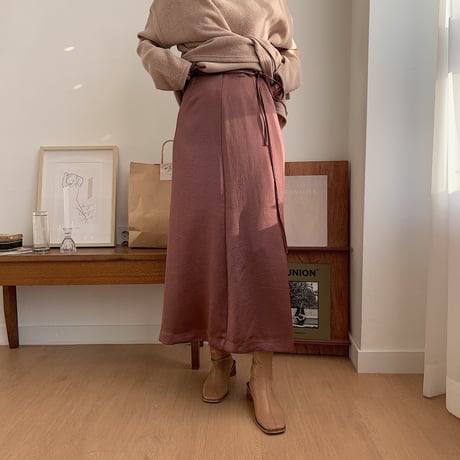 ✳︎予約販売✳︎satin wrap skirt/2colors_ns0022