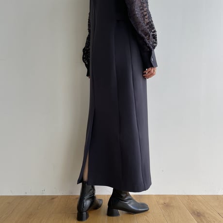 【nokcha original】sleeve dress/charcoal navy_nd0134
