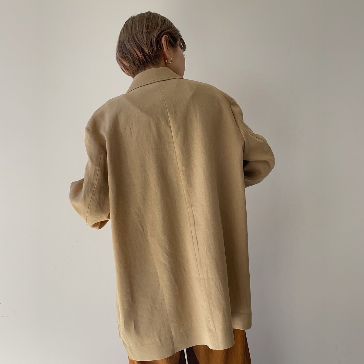 【nokcha original】linen tailored jacket/beige_no0158