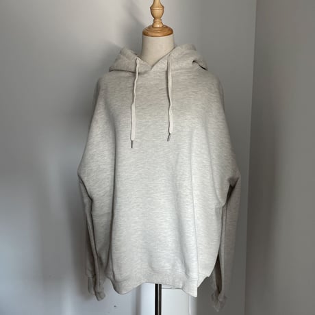 【nokcha original】unisex label hood pullover/oatmeal_nt0725