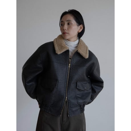《予約販売》boa liner leather like jacket/2colors_no0411