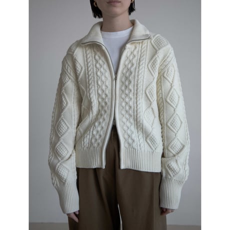 《予約販売》argyle zip knit cardigan/2colors_no0395