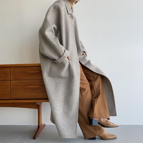 【nokcha original】HAND MADE herringbone over wool coat/gray_no0161