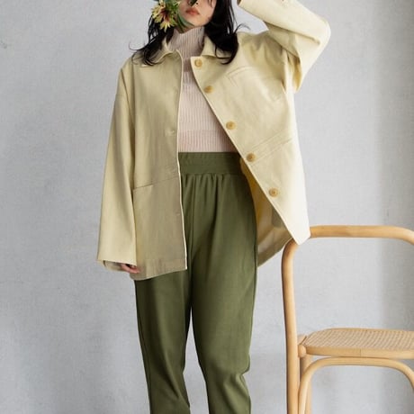 【nokcha original】twill over jacket/light yellow_no0199