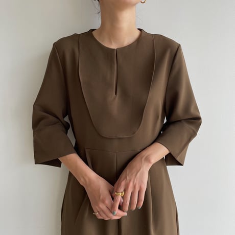 【nokcha original】rich jumpsuit/brown_np0670
