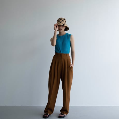 【nokcha original】waist pants/camel brown_np0595