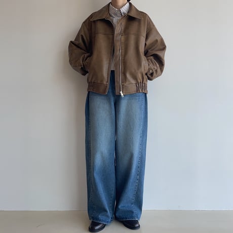 《予約販売》stripe croped shirt/2colors_nb0221
