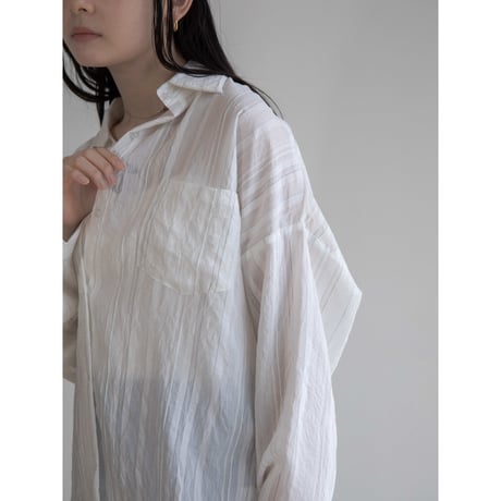 《予約販売》accent stripe sheer shirt/2colors_nb0238