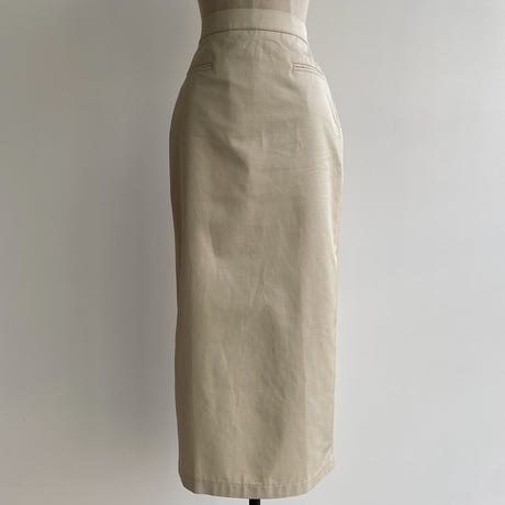 【nokcha original】twill long skirt/ivory_ns0063