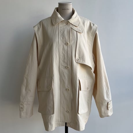 【nokcha original】2way mannish jacket/ivory_no0277