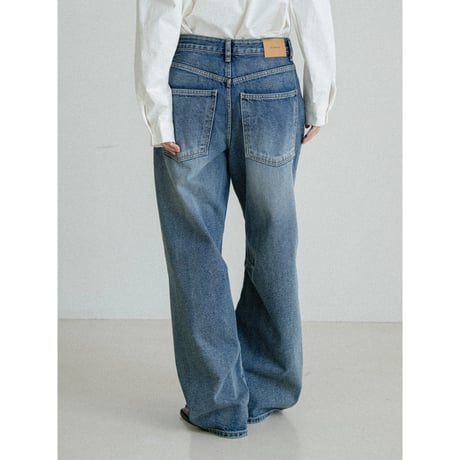 《予約販売》vintage like wide denim pants_nj0166