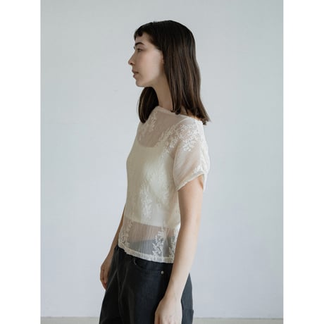 《予約販売》2way sheer jacquard blouse/2colors_nb0377