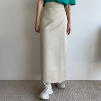 【nokcha original】twill long skirt/ivory_ns0063