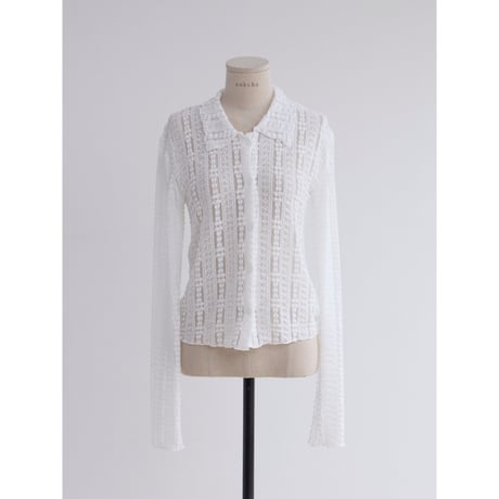 《予約販売》jacquard sheer lady tops/2colors_nt2521