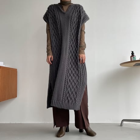 《予約販売》long knit vest/2colors_nt1090