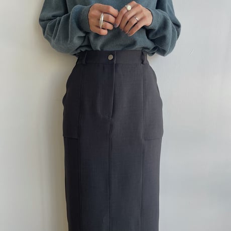 【nokcha original】material long skirt/2colors_ns0086