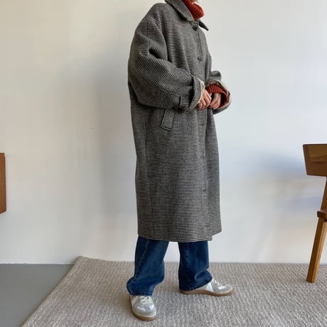 【nokcha original】hounds tooth check coat/black_no0174