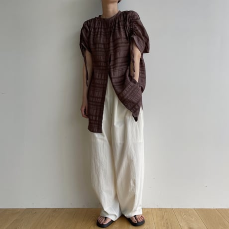 【nokcha original】mulch jacquard blouse/brown_nb0155