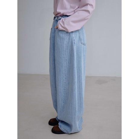 《予約販売》waist mark stripe jeans_nj0176