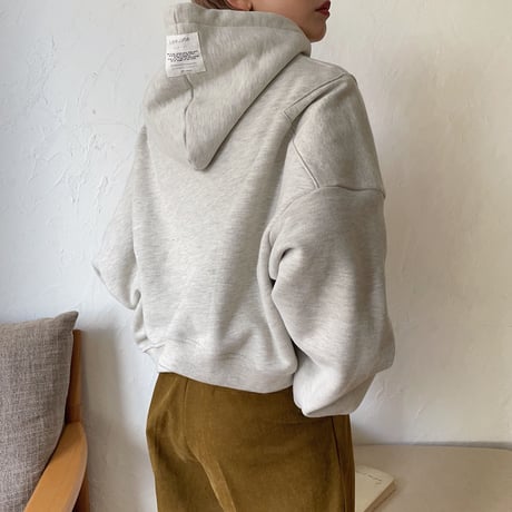 【nokcha original】label hood pullover/oatmeal_nt0724
