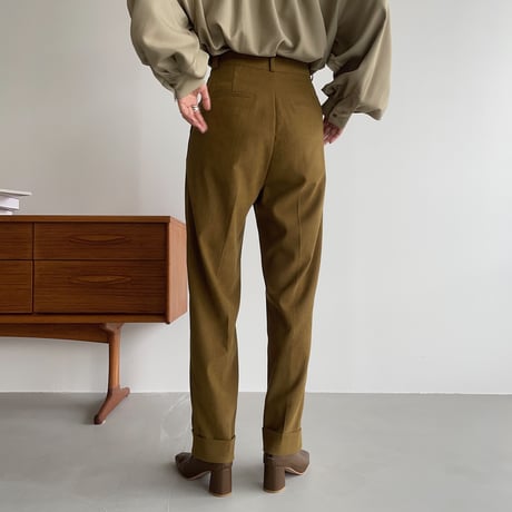 【nokcha original】roll up tapered pants/olive_np0460