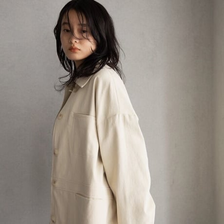 【nokcha original】twill over jacket/ivory_no0198
