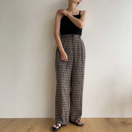 【nokcha original】block pattern pants_np0631
