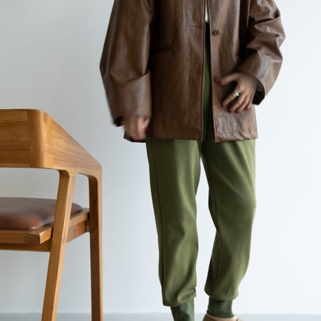【nokcha original】eco leather over jacket/brown_no0196