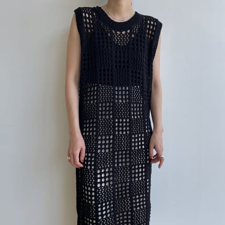 《予約販売》knit mesh long one-piece/2colors_nd0137