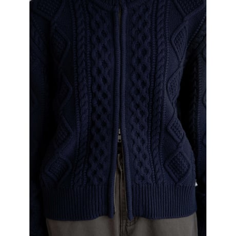 《予約販売》argyle zip knit cardigan/2colors_no0395