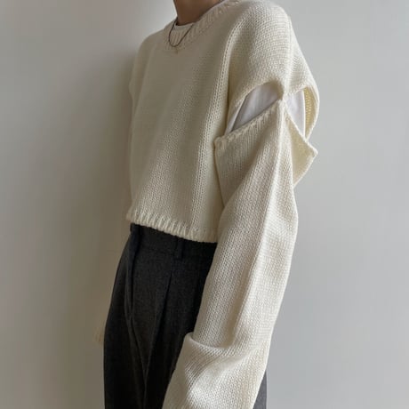 《予約販売》sleeve cut out knit/2colors_nt1853