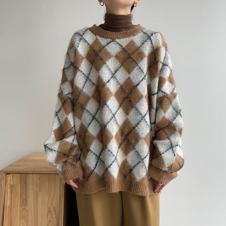 《予約販売》argyle over knit_nt1115