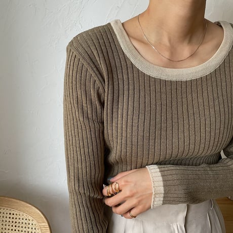 《予約販売》bi-color lib knit/2colors_nt0819