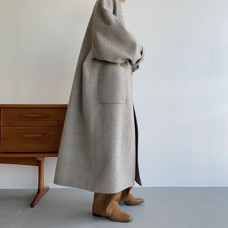 【nokcha original】HAND MADE herringbone over wool coat/gray_no0161