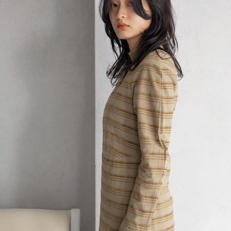 【nokcha original】jacquard lady dress/beige_nd0117