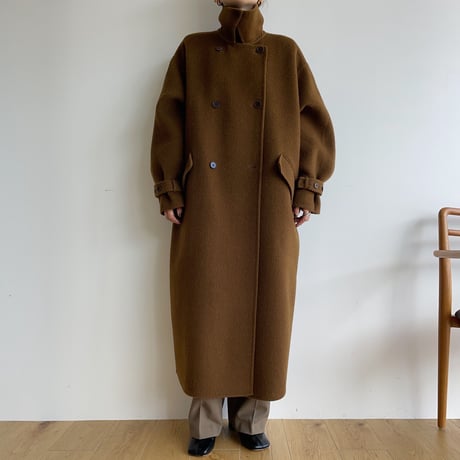 【nokcha original】HANDMADE 2way double coat/camel brown_no0237